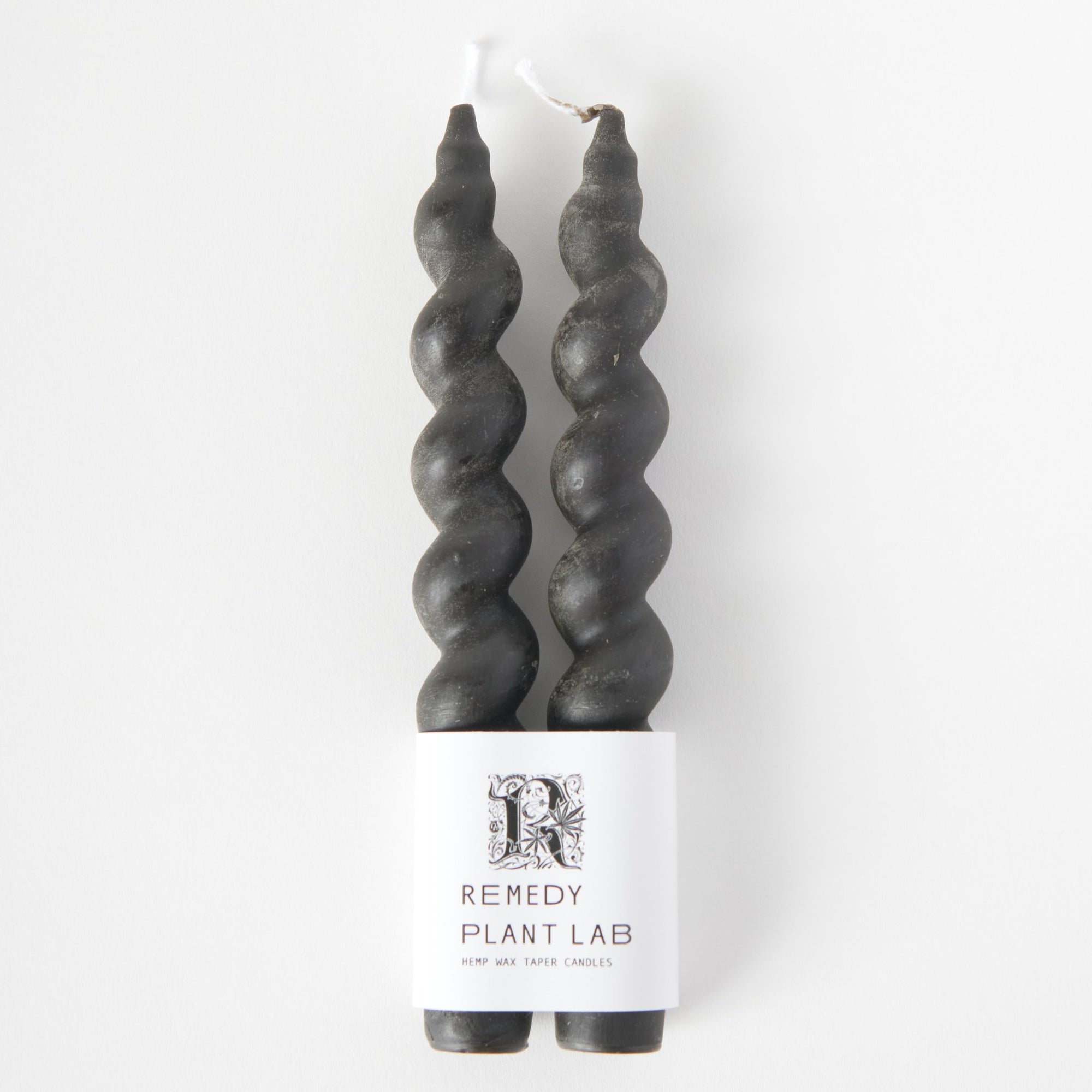 Spiral Candle Pack (Set of 2)-Charcoal