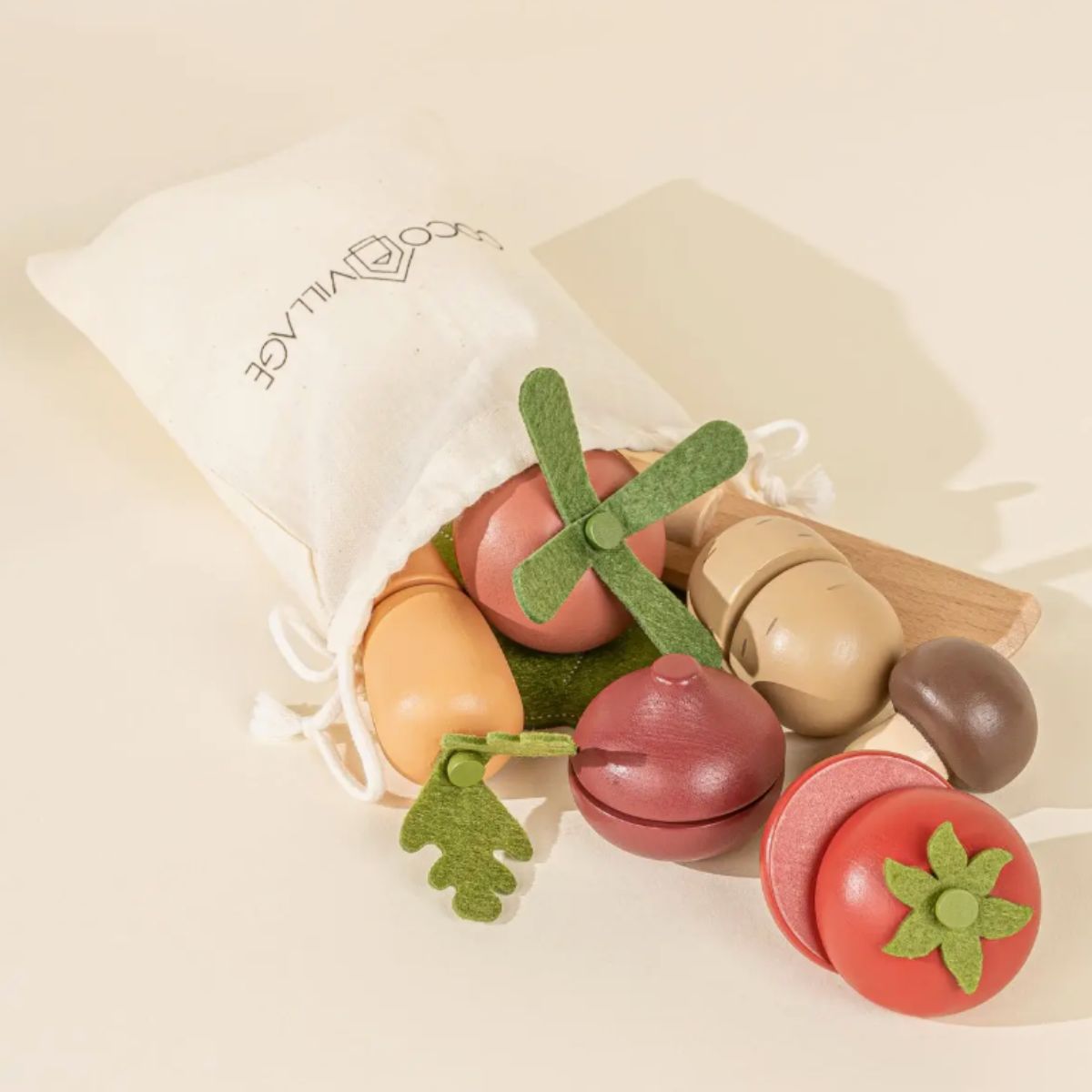 Wooden Vegetables Playset
