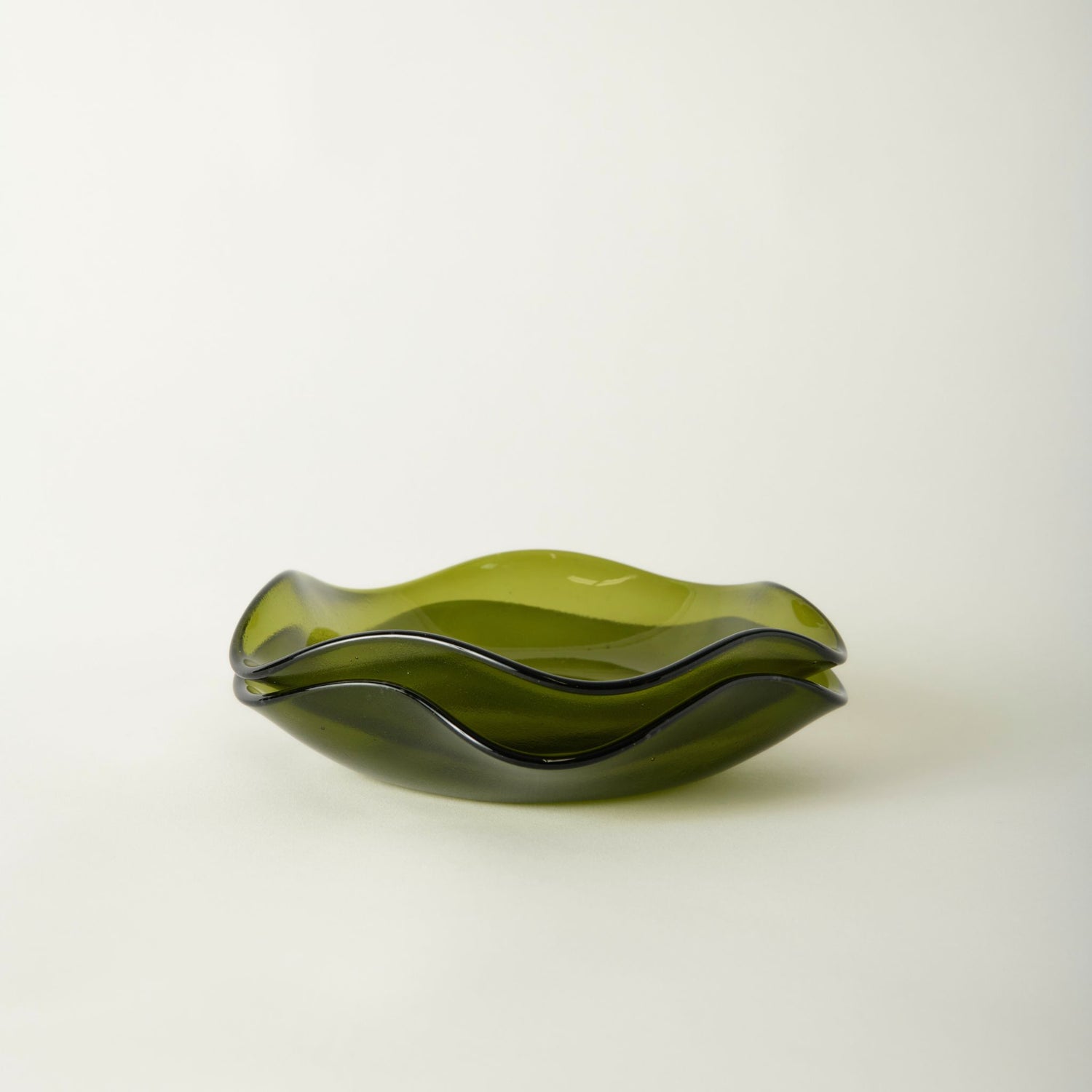 Small Petal Plate, Olive (Opaque)