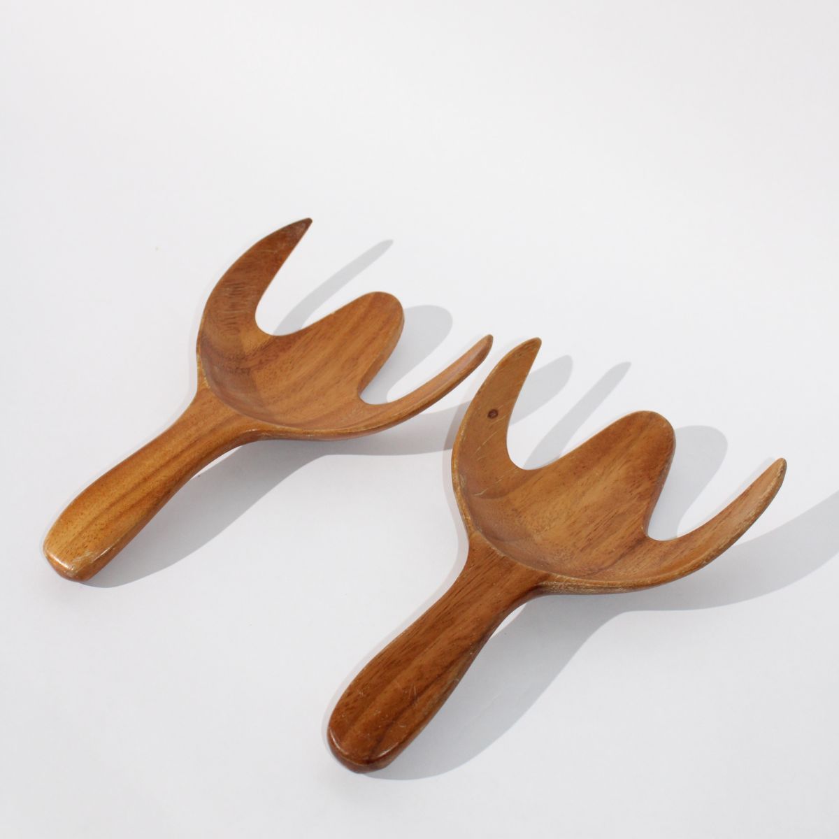 Midcentury Modernist Teak wood Salad Servers