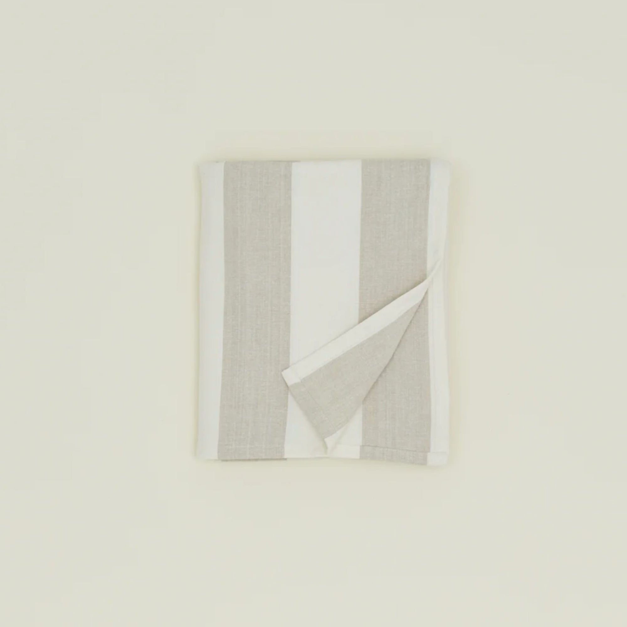 Essential Striped Tablecloth-Ivory/Flax