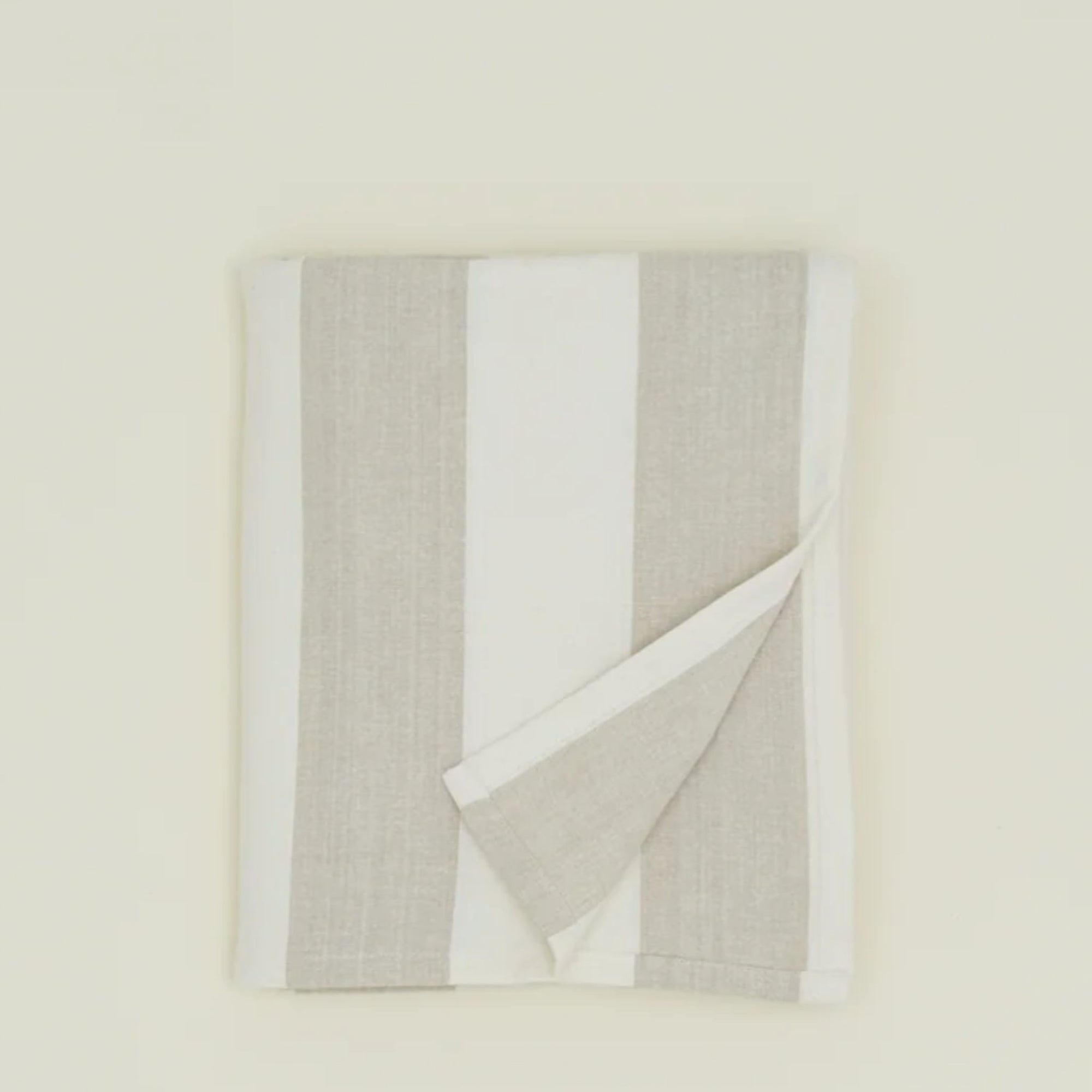 Essential Striped Tablecloth-Ivory/Flax