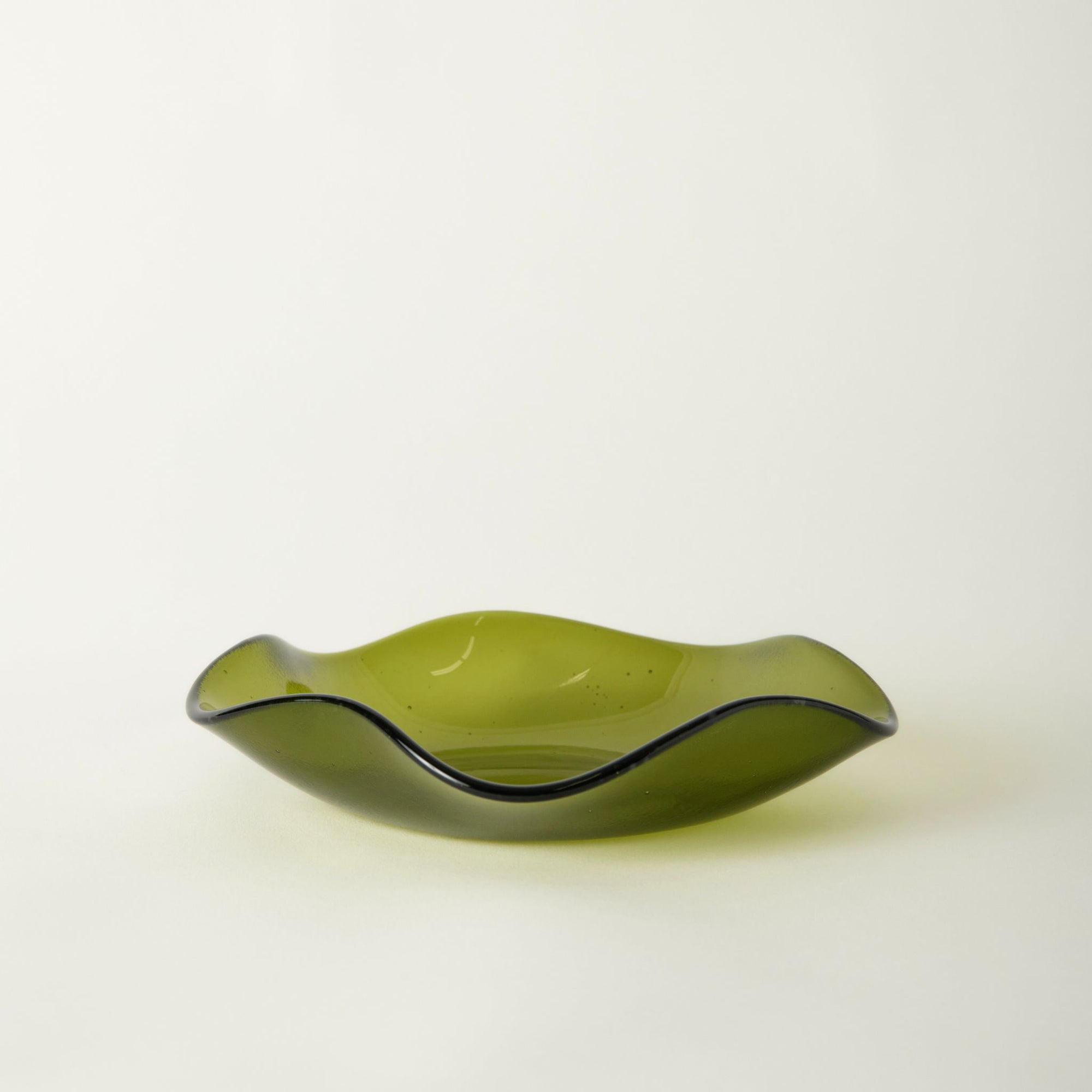 Small Petal Plate, Olive (Opaque)