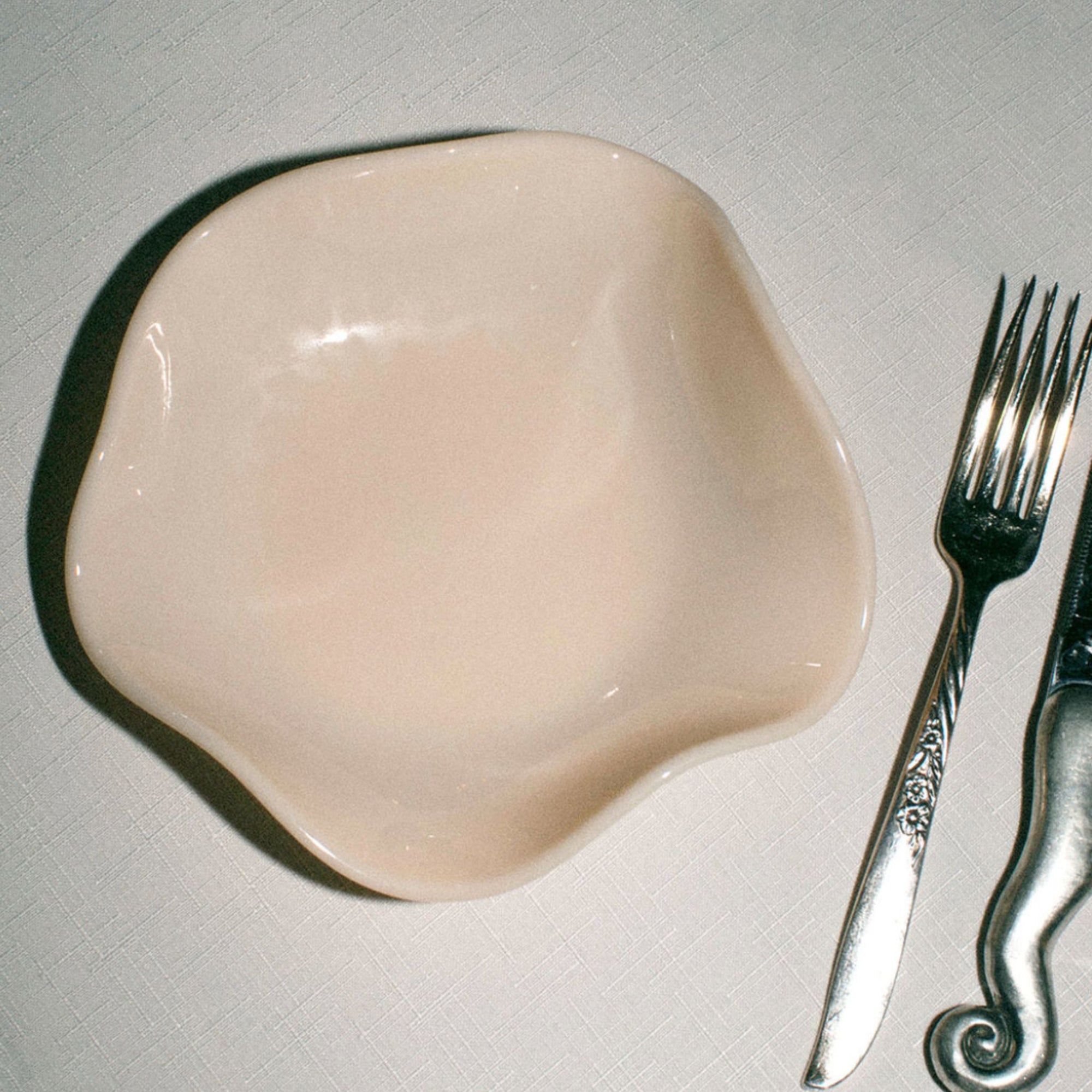Small Petal Plate, Almond (Opaque)