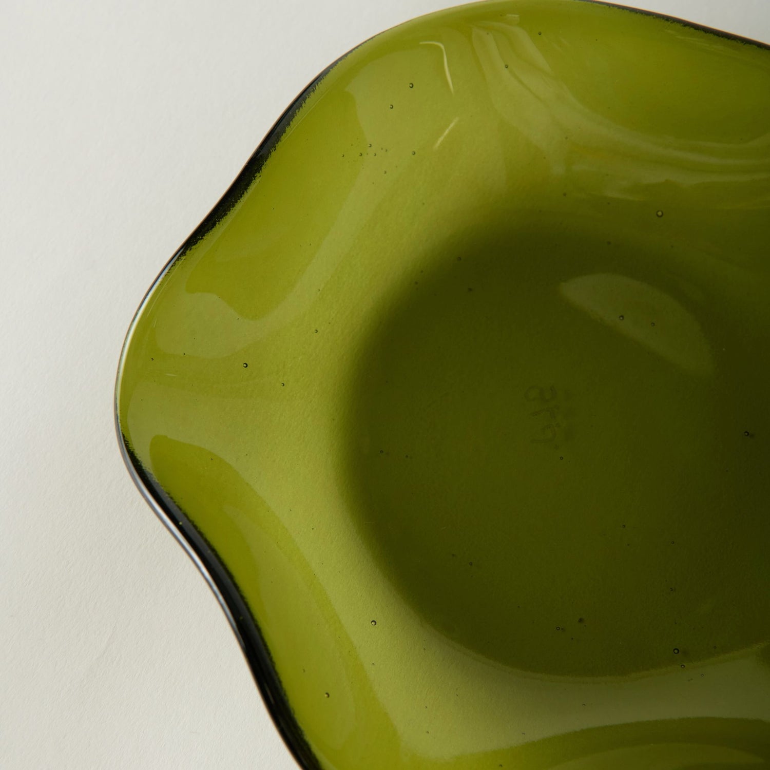 Small Petal Plate, Olive (Opaque)