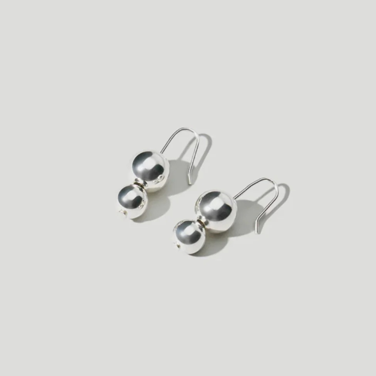 Double Orb Silver Earrings
