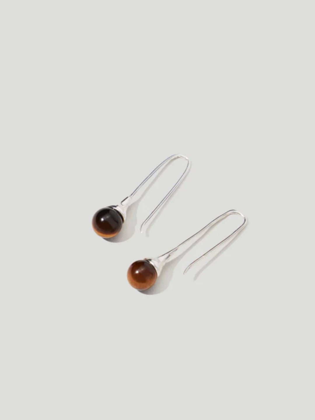 Collette Earring Long Silver- Tiger's Eye