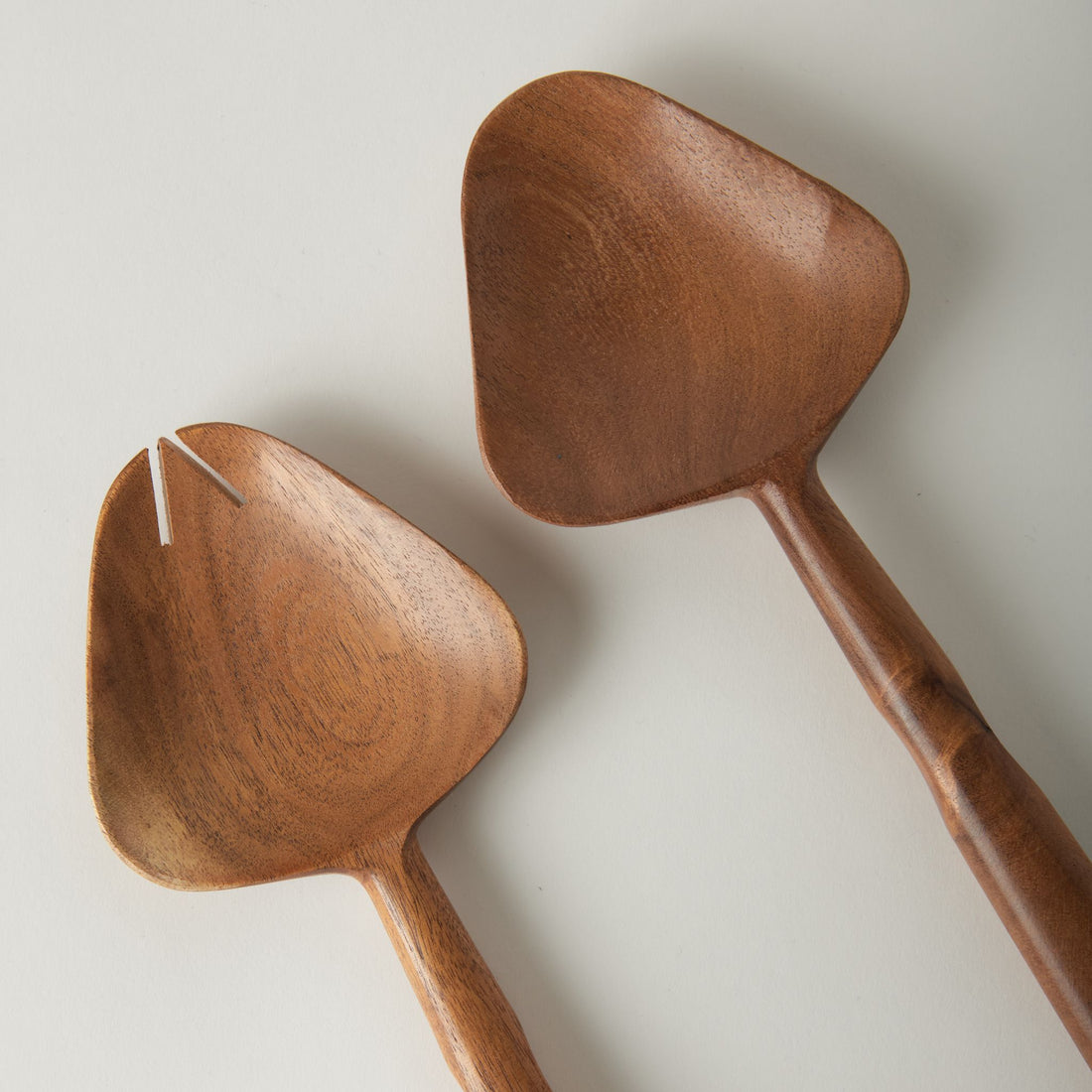 Babul Wood Leaf Salad Servers