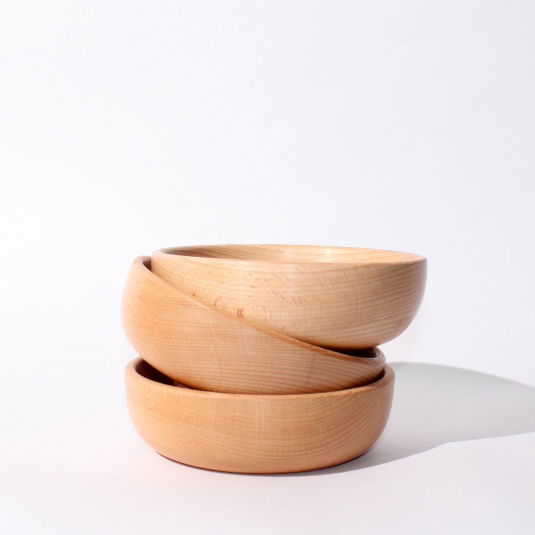 Beech Wood Shallow Bowl