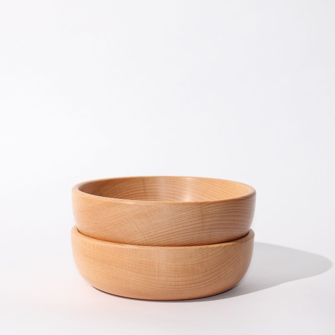 Beech Wood Shallow Bowl