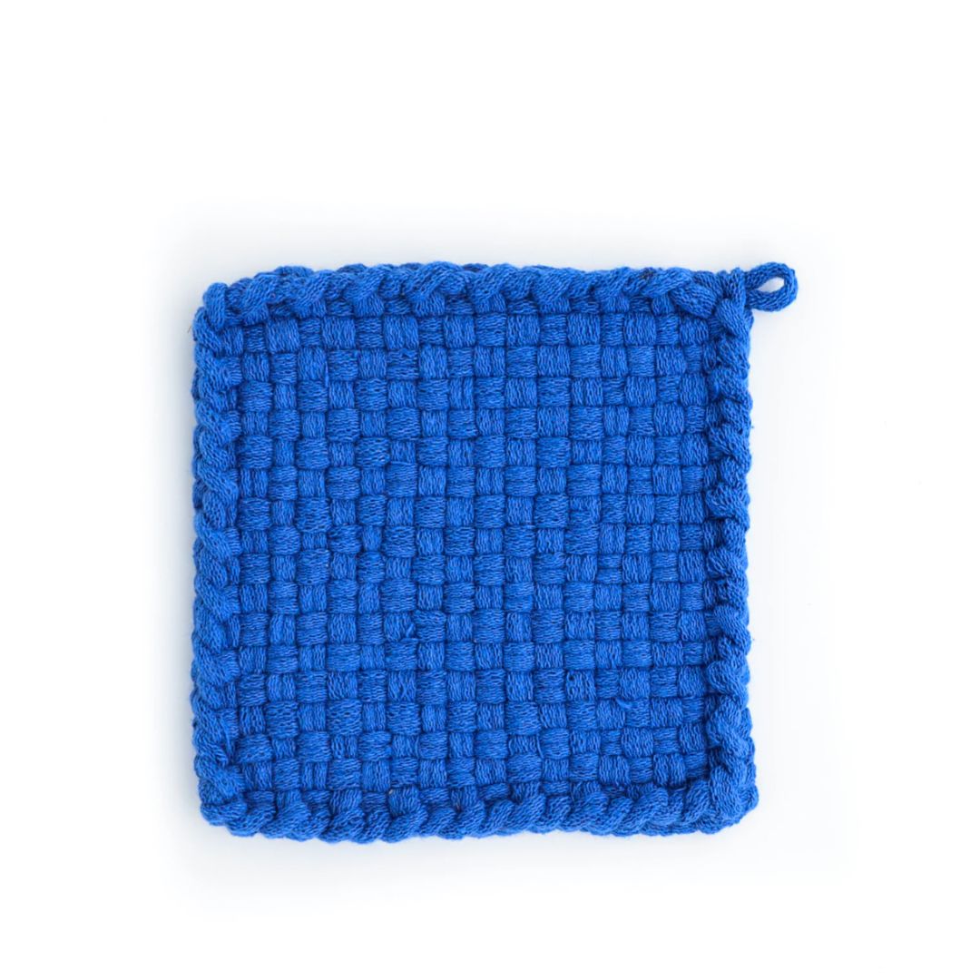 Handwoven Potholder- Indigo Blue